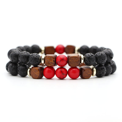 Pulsera de Piedra Volcánica Lava y Ojo de Tigre - Image 23
