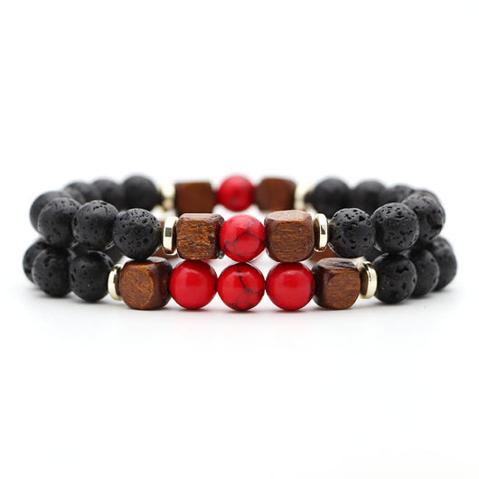 Pulsera de Piedra Volcánica Lava y Ojo de Tigre - Image 23