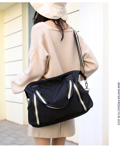 Bolsa de Viaje Plegable para Mujer - Diseño a Rayas Coreano - Image 5