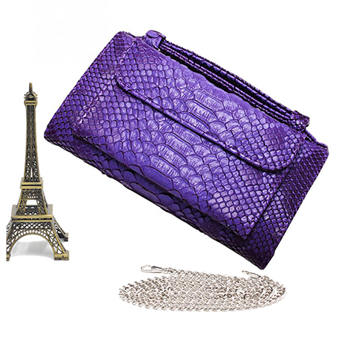 Cartera Clutch con Patrón Serpiente y Cadena Desmontable - Image 20