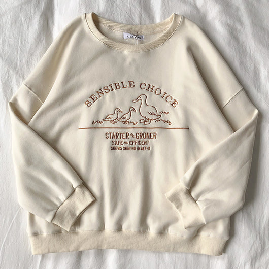Sudadera Pato Retro con Mangas de Felpa Bordada - Image 12
