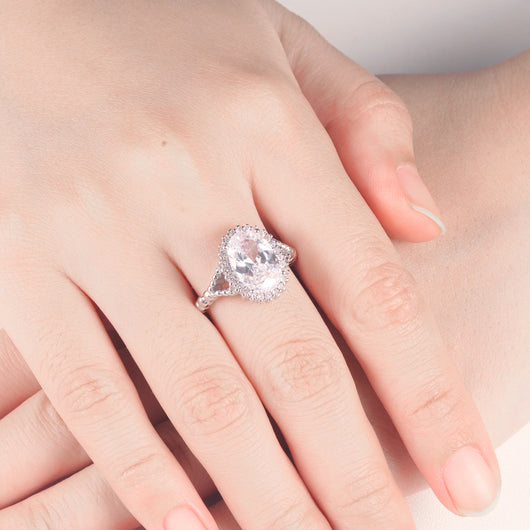 Anillo Oval de Circón Brillante Incrustado - Talla Grande - Image 6