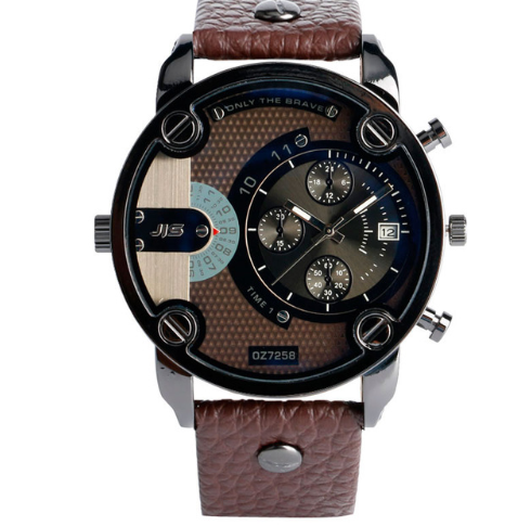 Reloj Deportivo Hombre Estilo Europeo Correa Acero Inoxidable Dial Grande