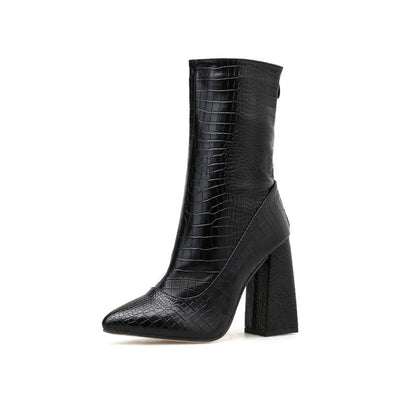 Botas Tacón Alto con Patrón de Piedras para Mujer - Image 4