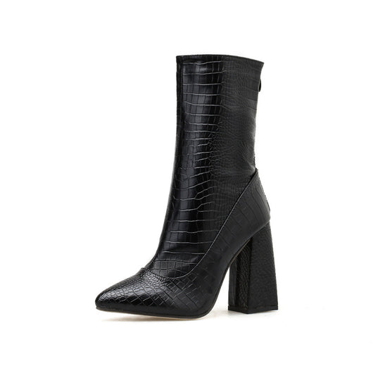 Botas Tacón Alto con Patrón de Piedras para Mujer - Image 4