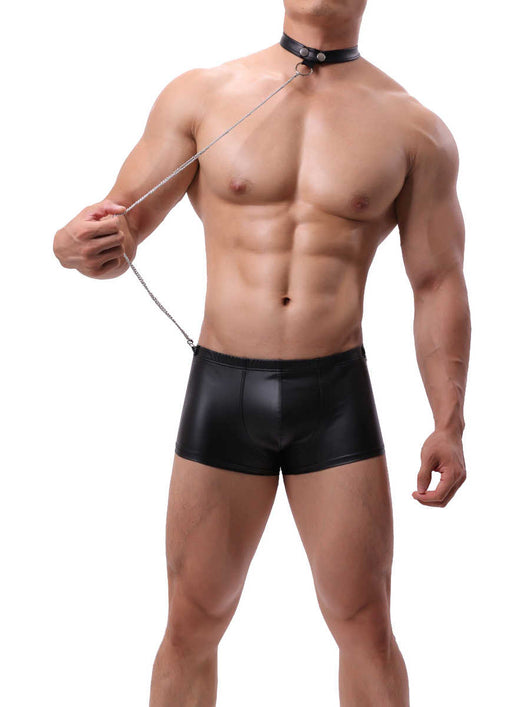 Bóxers de Cuero Sintético Plateado Vanskoos - Ropa Interior Sexy para Hombre - Image 3