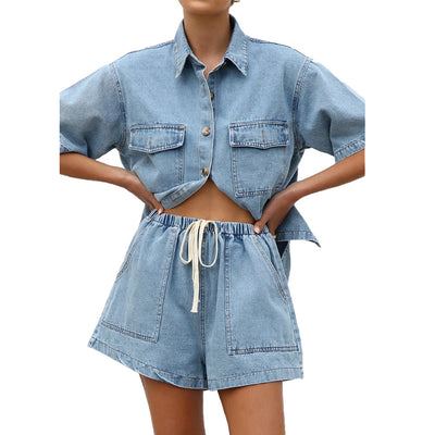 Conjunto de Blusa Suelta con Bolsillos y Pantalón Corto - Image 6