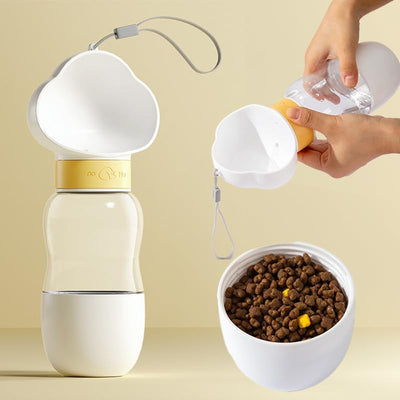 Botella Portátil 2 en 1 para Mascotas con Dispensador de Agua y Comida - 350ml - Image 8