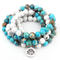 Pulsera Mala de Piedra Natural Howlita 108 Cuentas - Diseño Espiritual