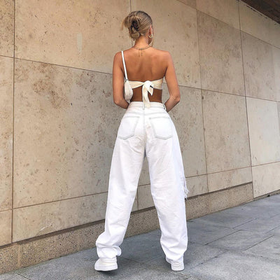 Jeans Blancos Rotos para Mujer Estilo Europeo - Image 4