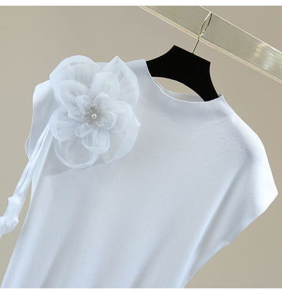 Blusa sin Mangas con Flores Bordadas en Cuentas - Image 8