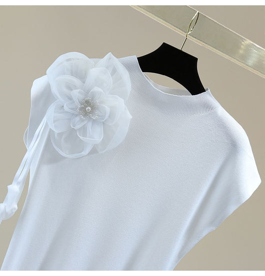Blusa sin Mangas con Flores Bordadas en Cuentas - Image 8