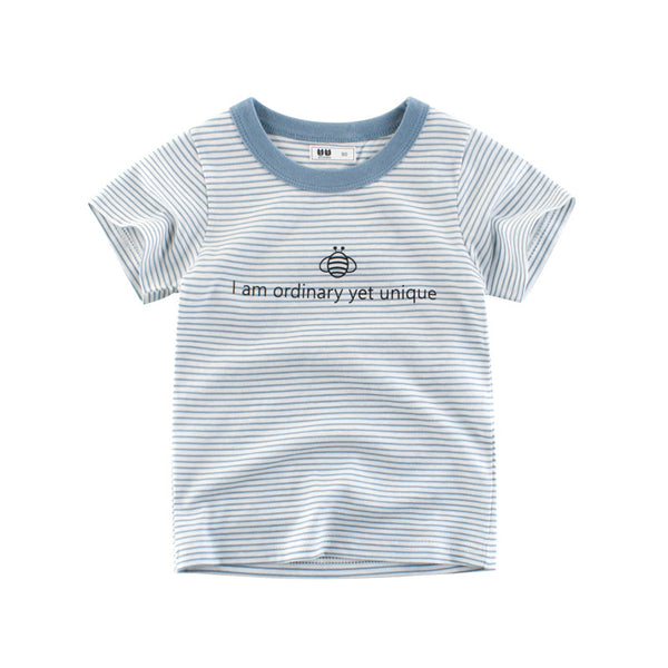 Camiseta Infantil a Rayas Manga Corta Cuello Redondo - Image 10