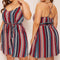 Vestido Largo de Tirantes con Rayas de Colores
