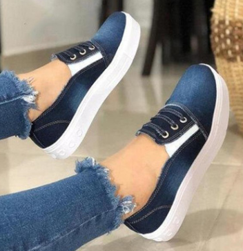 Zapatillas de Lona Denim Trendy para Mujer - Talla 43