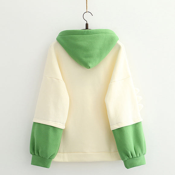 Sudadera con Capucha Color Block y Forro Polar Cálido