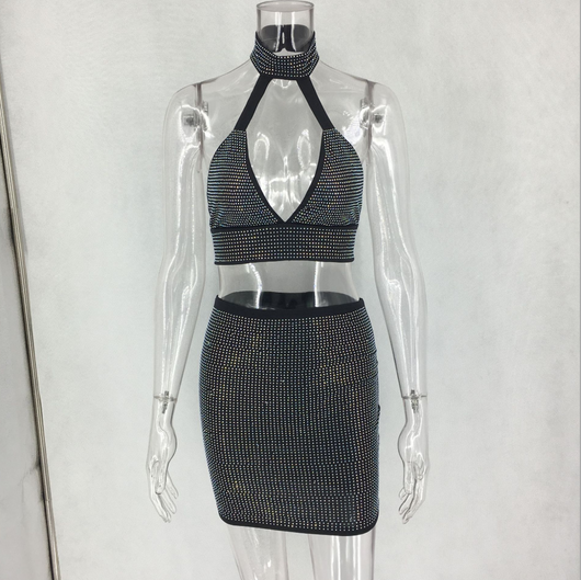 Conjunto de Dos Piezas con Diamantes para Mujer - Image 3