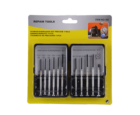 Kit de 11 Destornilladores de Precisión para Relojes y Reparaciones