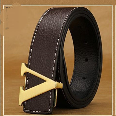 Cinturón de Cuero para Hombre con Hebilla de Letras - Image 6
