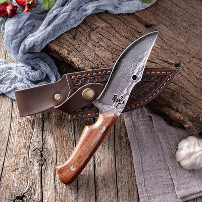 Cuchillo Damasco Premium con Funda de Cuero - Corte Profesional para Carnes y Frutas - Image 19