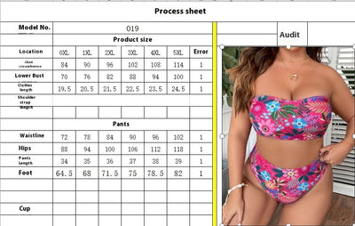Bikini Enterizo Estampado Talla Grande con Escote Tubo - Image 8