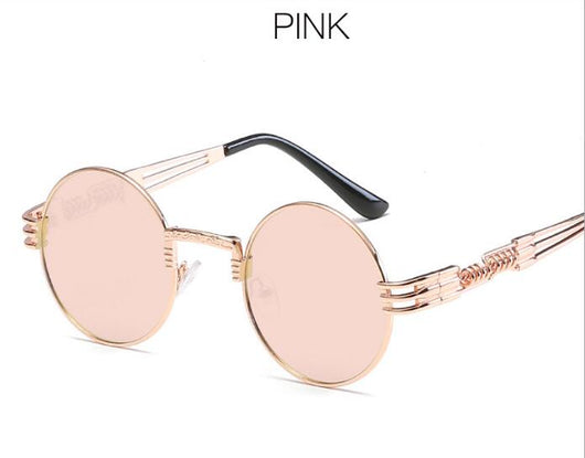 Gafas de Sol Redondas Steampunk Doradas con Cristales Espejados - Estilo Retro Vintage Unisex - Image 15