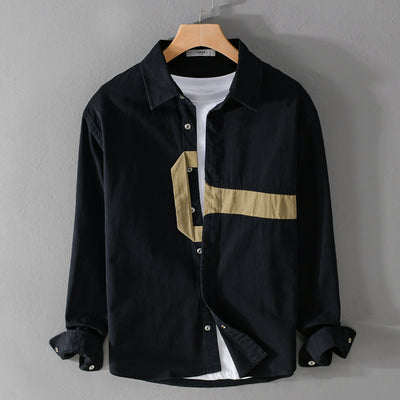 Camisa Estampada de Manga Larga Hombre Corte Relajado - Image 8
