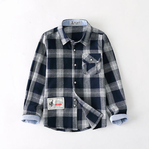Camisa de Cuadros Manga Larga para Niño