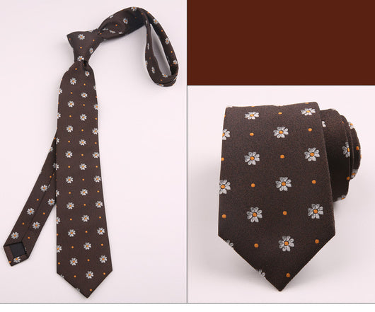 Corbata Formal de Poliéster con Diseño Floral y Rayas para Hombre - Image 11