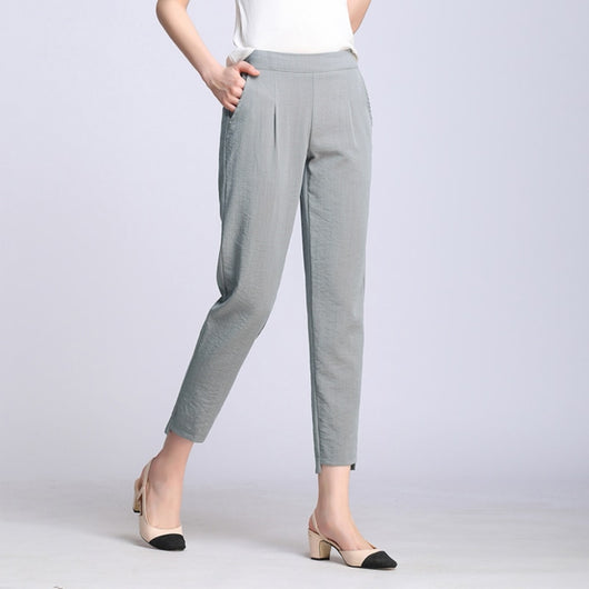 Pantalones Harem Casuales de Corte 7/8 - Image 8