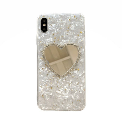 Funda para teléfono con espejo y detalles en pan de oro Love - Image 4