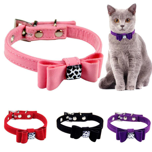 Collar para Perro con Moño de Tela Flocked