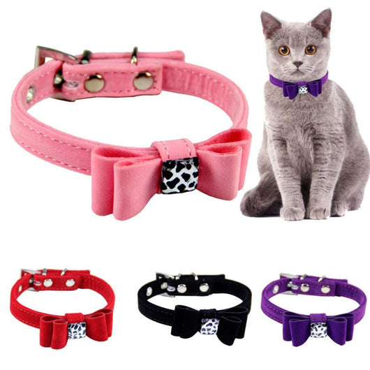 Collar para Perro con Moño de Tela Flocked