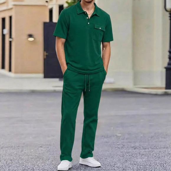 Conjunto Deportivo Hombre Polo Manga Corta y Pantalón