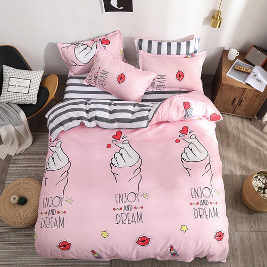 Juego de Sábanas con Estampado de Corazones 3-4 Piezas - Image 7