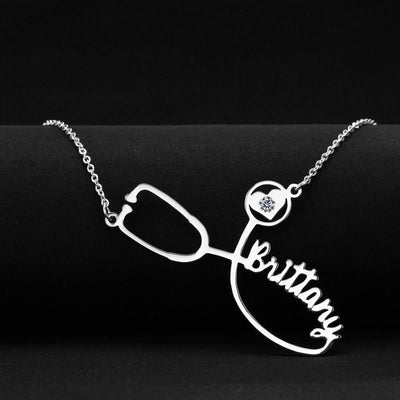 Collar Estetoscopio Personalizado en Acero Inoxidable para Mujer - Image 6