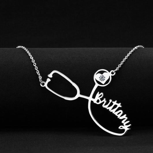 Collar Estetoscopio Personalizado en Acero Inoxidable para Mujer - Image 10