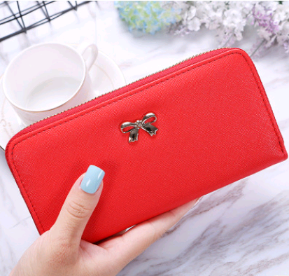 Cartera Larga para Mujer con Decoración de Moño Metálico y Compartimento para Teléfono - Image 10