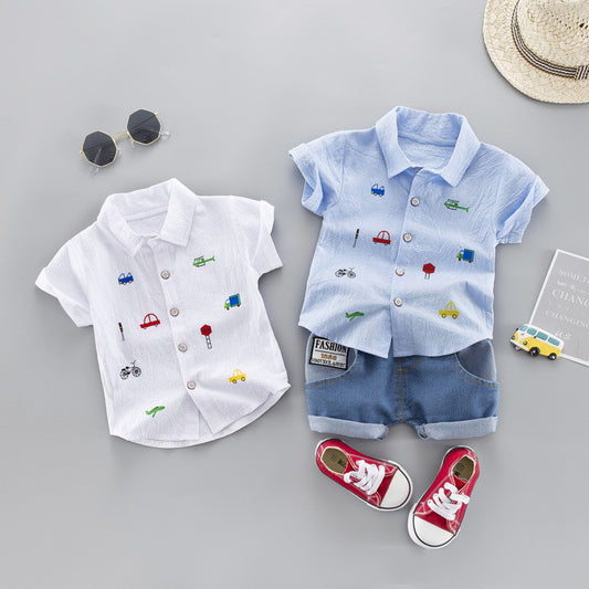 Traje de dos piezas de manga corta para niños