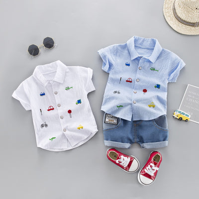 Traje de dos piezas de manga corta para niños