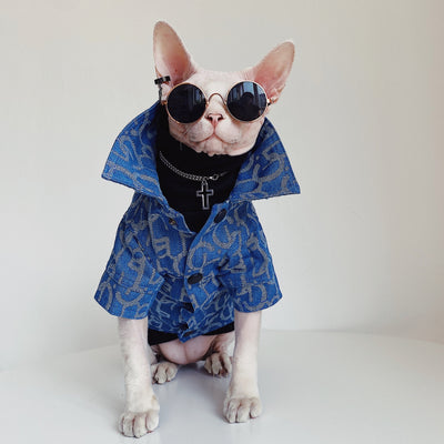 Chamarra de Mezclilla para Gatos sin Pelo Devon Rex - Estilo Trendy - Image 11
