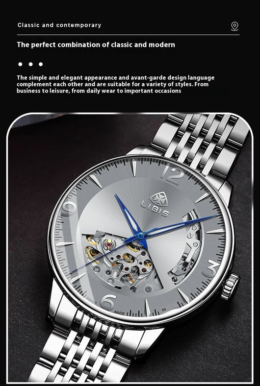 Reloj Automático de Acero Inoxidable Resistente al Agua con Esfera Luminosa - Image 15