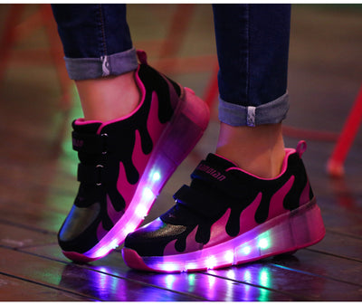 Patines Heelys con Ruedas Simples y Dobles con Luces LED para Otoño e Invierno - Image 10