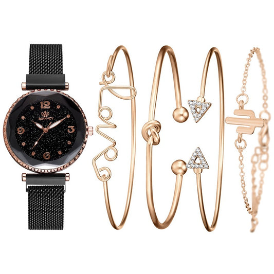 Conjunto de Reloj y Pulseras de Cuarzo para Mujer - Image 2
