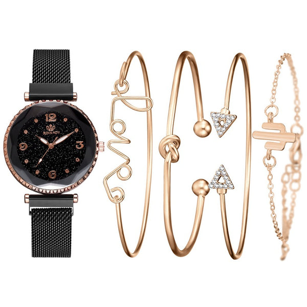 Conjunto de Reloj y Pulseras de Cuarzo para Mujer - Image 2