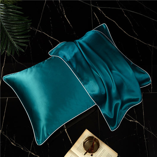 Funda de Almohada de Seda Satinada Liso de Un Lado - Image 16