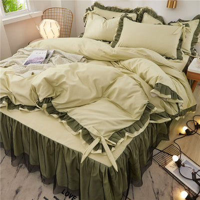 Juego de Cama Algodón Puro 4 Piezas con Encaje Elegante - Image 12