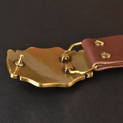 Cinturón de Cuero Genuino con Hebilla de Cobre - Diseño Clásico y Resistente - Image 2