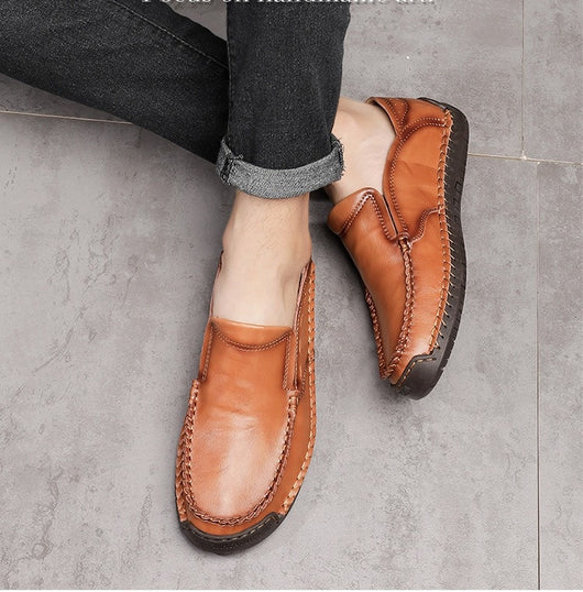 Mocasines Hombre Cuero Ligeros Antideslizantes Sin Cordones - Image 15