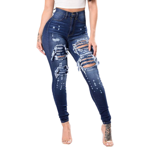 Pantalones Vaqueros Rotos para Mujer